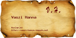 Vaszi Hanna névjegykártya